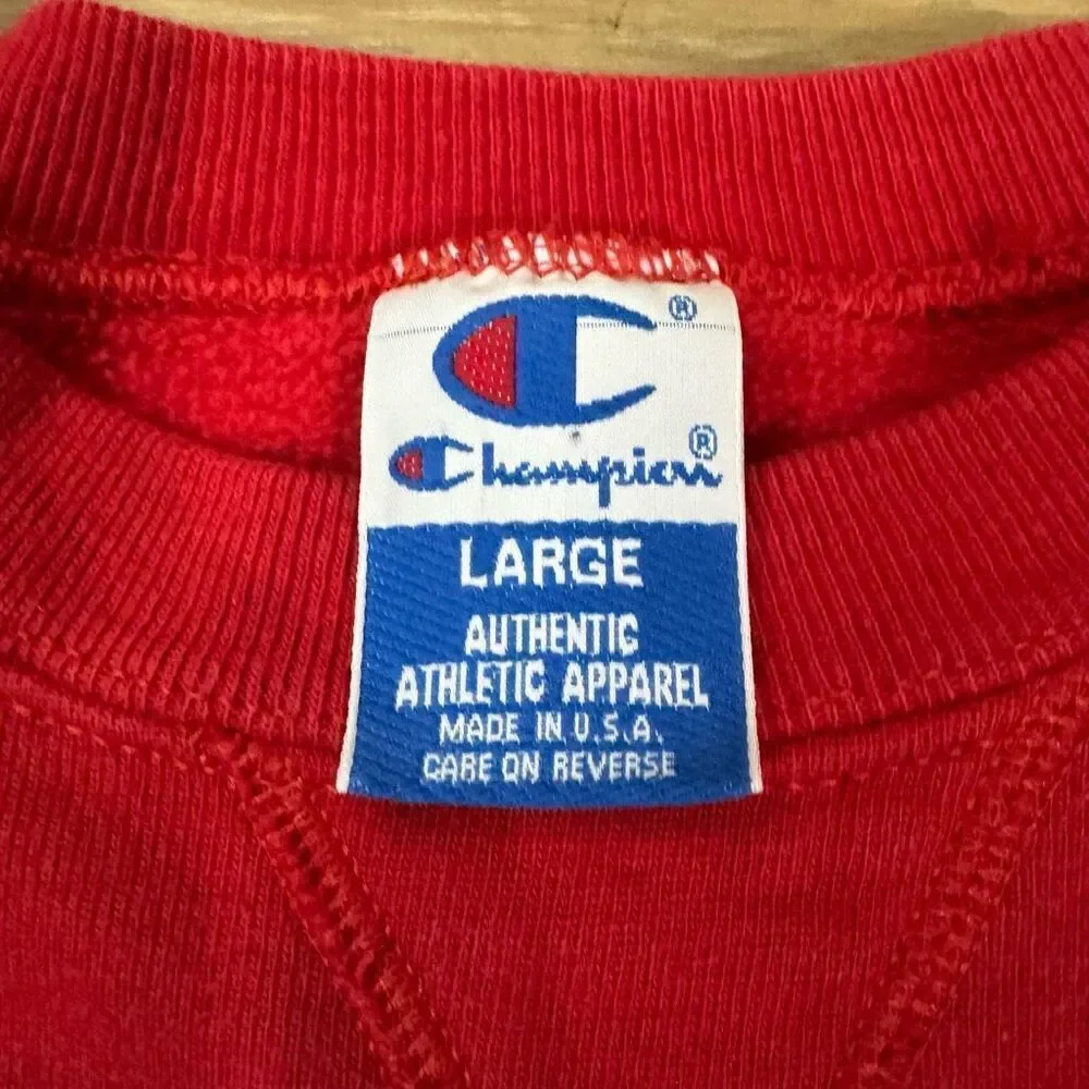 Vintage Champion L UNLV Crewneck Sweatshirt Red University Las Vegas College - Picture 3 of 4